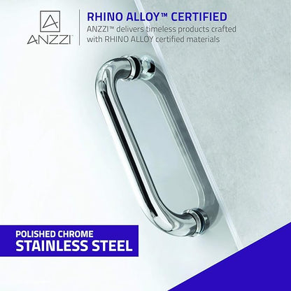 ANZZI 72" x 30" Frameless Shower Door in Polished Chrome, Water Repellent Glass