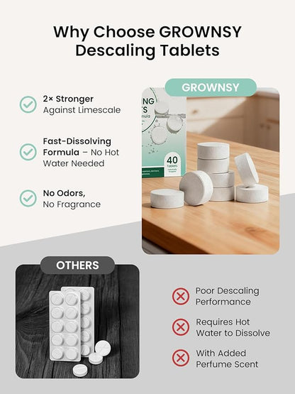 GROWNSY Descaling Tablets for Bottle Warmer & Sterilizer, Daily Essential