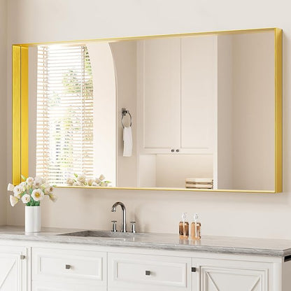 Koonmi 30x60 Inch Metal Framed Bathroom Mirror
