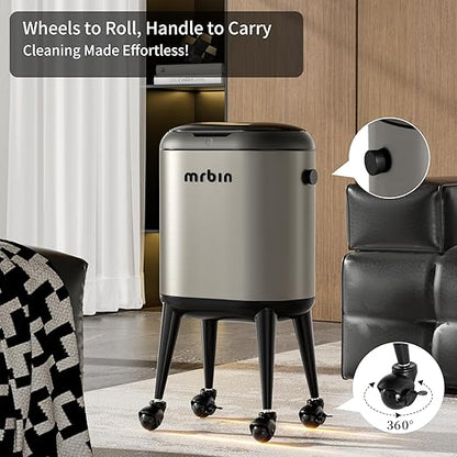 MRBIN Stainless Steel Slim Bathroom Motion Sensor Trash Can