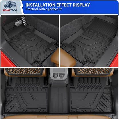 Rongtaod Floor Mats Compatible with 2014-2020 Nissan Rogue Trunk Liner Cargo Liner Cargo Mat All Weather Back Seat Cover Protector 2019 Nissan Rogue Accessories (Backrest Mats+Trunk Mat+Floor Mats)