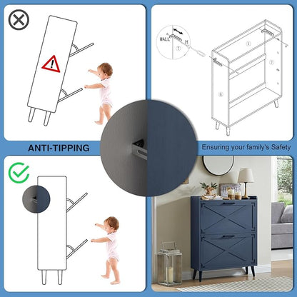 Shoe Storage Cabinet, Farmhouse Shoe Organizer