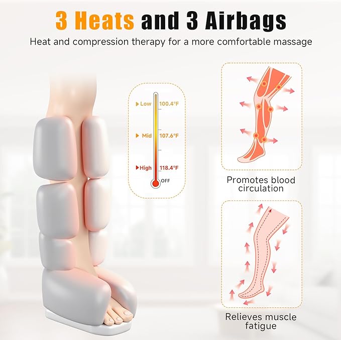 Leg Massager with Heat and Compression, Foot and Calf Massager