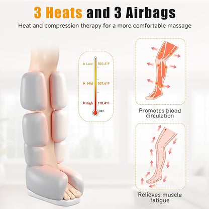 Leg Massager with Heat and Compression, Foot and Calf Massager