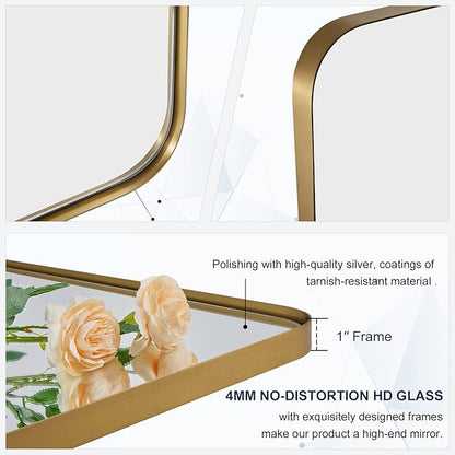 ANDY STAR 36”x48”Gold Bathroom Mirror