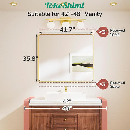 TokeShimi 42x36 Black Bathroom Mirror