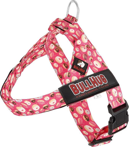 Adjustable Dog Harness– No Pull, No Choke – for English Bulldogs, French Bulldogs, Pugs & Broad-Chested Breeds – Easy, Safe Walks (Donuts, Medium)