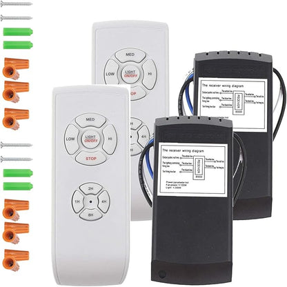 LPHUMEX 2 Pack Universal Ceiling Fan Remote Control Kits, 3-in-1 Fan Speed