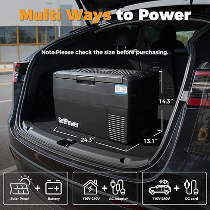 Setpower RF25 12V Refrigerator 27 Quart Portable Electric Cooler