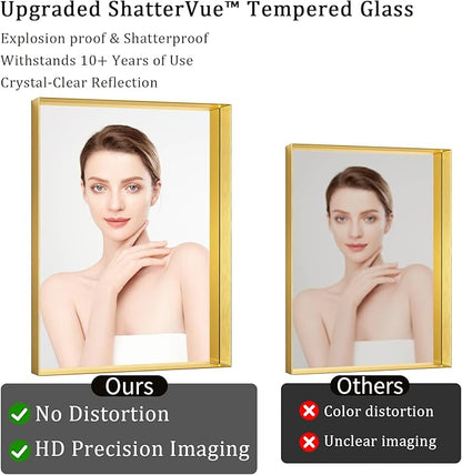 Koonmi 30x40 Inch Metal Framed Bathroom Mirror