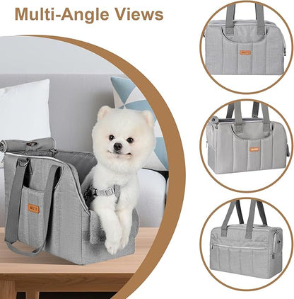Dog Purse Carrier for Small Dogs Cats Rabbits Up to 12lbs, Lightweight Pet Sling Carriers with Crossbody Strap, Portable Puppy Soft Sided Tote Bag Carrier for Vet,Hiking,Travel Gray