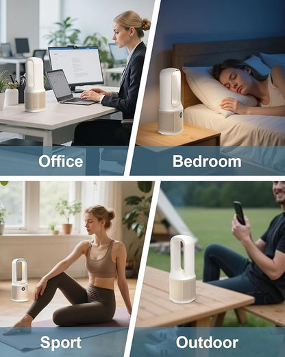 MEIIS Desk Fan, Small Quiet Bladeless Fan