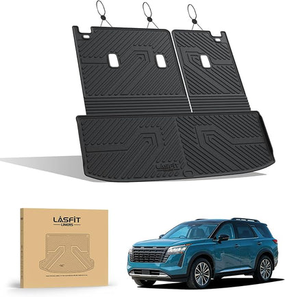 LASFIT Cargo Mat & Backrest Mats for Nissan Pathfinder 2026 2025 2024 2023 2022, All Weather TPE Custom Fit Cargo Liner Trunk Mats & Seatback Mats Accessories, Black