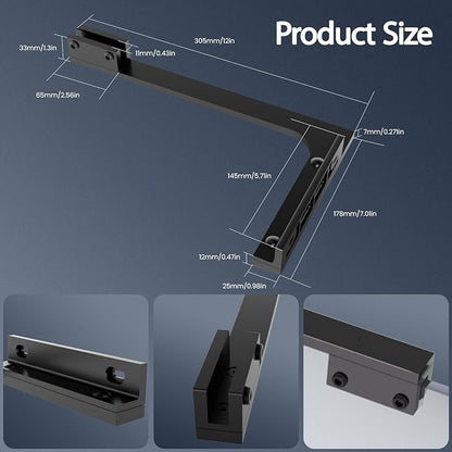 Shower Glass Support Bar, Both Sides Available, Frameless Bathroom Glass Clamp