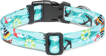 Mercano Adjustable Dog Collar - Special Design Patterns, Soft Nylon Comfortable Durable Pet Collar for Small Medium Large Dogs (M, Sail)