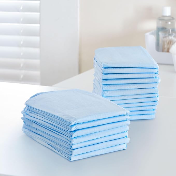 McKesson Underpads Bed Pads, Elderly, Light Absorbency, 23 x 36 in, 150 ct | and Baby, Pee Pads, Fluff