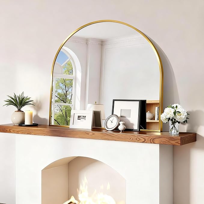 CIRCUMI Arched Wall Mirror, Metal Frame, Large Size