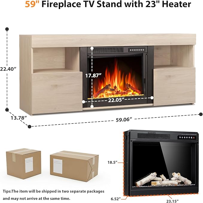 59" Electric Fireplace TV Stand