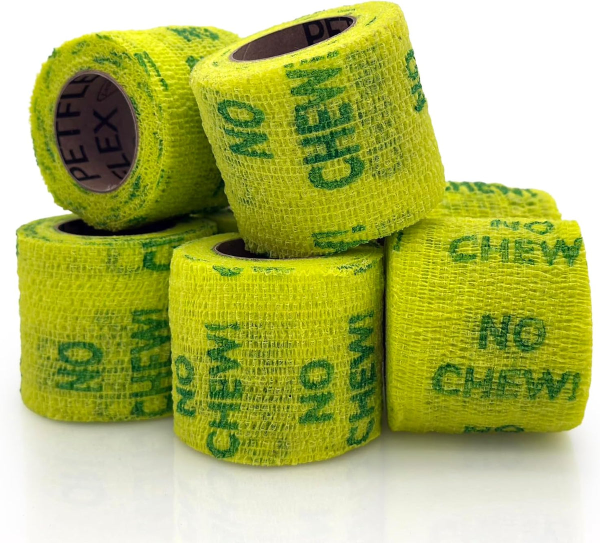 PetFlex No Chew – Flexible Self-Adhering Elastic Bandage for Wound Care – First Aid Wrap for Small Animals Like Dogs, Cats, and Other Pets - 2 inch, 6 Rolls
