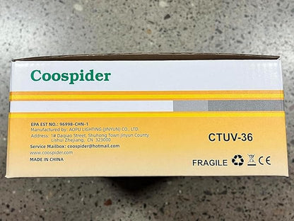COOSPIDER UV 36Watts UV Sanitizer Lamp 2pack 72w