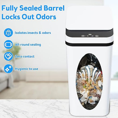 KOEYLE 2 Pack 2.2 Gallon Automatic Touchless Garbage Can, Small Motion Sensor
