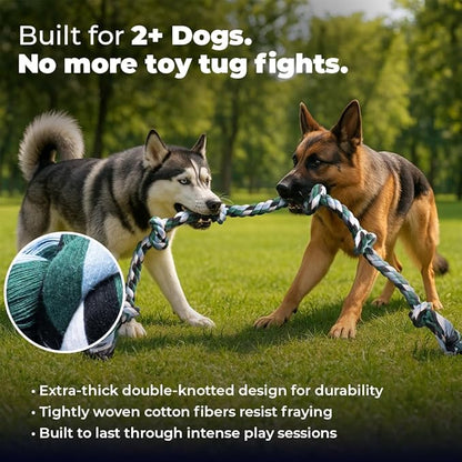 Giant Dog Rope Toys for Extra Large Dogs - 42 Inch, 6 Knot Tough Rope Chew Toys for Large Dogs - Benefits Non-Profit Animal Rescue - Indestructible Dog Toy for Aggressive Chewers