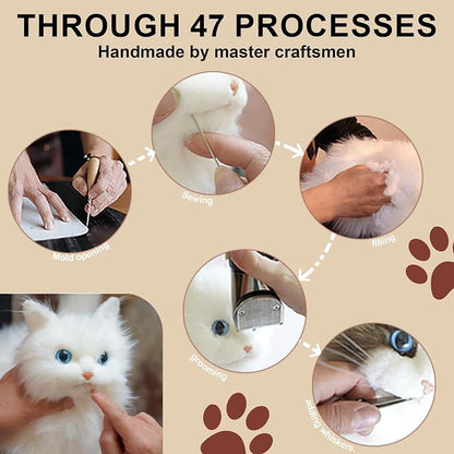 Chongker Stuffed Animals Handmade Realistic Cat Plush Toy for Elderly Adults Women Kids Cat Pet Lover Surprise Gifts