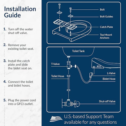 Bio Bidet BB2000 Electric Bidet Toilet Seat, Warm Water