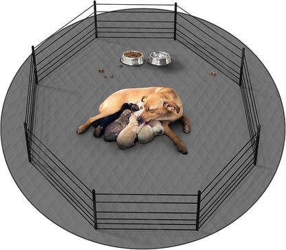 CoolShields Washable Pee Pads for Dogs, 65''Round, Grey, 1 Pack | Ultra-Absorbent, Reusable Waterproof Puppy Training Pad for Crate & Carpet, Fits 32/40/45'' High 8-Panel Playpens.