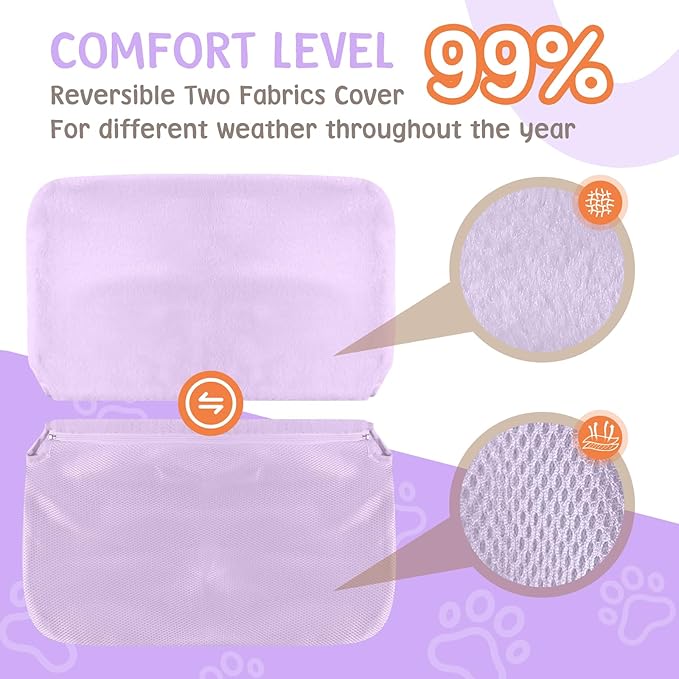Cat Window Hammock 2-Pack,Foldable Cat Perch with Suction Cups & Metal Frame,Holds up to 40 lbs - Durable & Secure for Cats,Features 2-Sided Cushion & Easy Storage for Sunny Lounging(Purple)