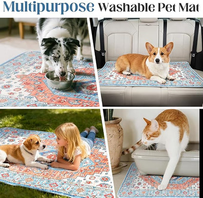 Washable Pee Pads for Dogs, 2 Pack Reusable Puppy Training Pads 72"x72" Super Absorbent Waterproof Dog Training Pads, Non-Slip Potty Pads, Whelping Pads Litter Mat Orange/Mix