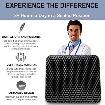 Helishy 20" Gel Seat Cushion for Long Sitting(Jumbo&Thick) – Office Chair Cushion – Wheelchair Cushions for Pressure Sores – Non-Slip Desk Chair Car Seat Cushion Driving – Sciatica & Back Pain Relief