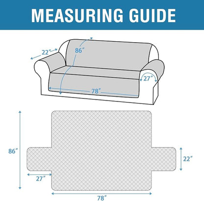 H.VERSAILTEX Sofa Slipcover Sofa Cover 100% Waterproof Couch Cover with Elastic Straps Furniture Protector for Pets Kids Children Dog Cat(Oversized Sofa, Rocket Gray)