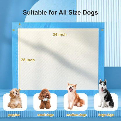 Gardner Pet Ultra Absorbent Thicker Dog Pee Pads Extra Large XL 27.6"x33.5" Leak-Proof Odor-Control Blue Puppy Training Pads Full Edge-Wrapping Pad for Dogs, Puppies, Doggie, Cats, Rabbits - 30 Ct