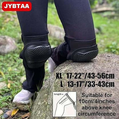 Men & Women Work Knee Pads for Gardening Hunting Flooring, Safety Knee Protector with Soft Shell Foam Cushion for Mechanic, Roofing, Construction, Kneepads for Tile, Concrete Floor for Christmas, Black XL (1 Pair)