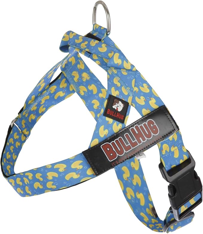 Adjustable Dog Harness– No Pull, No Choke – for English Bulldogs, French Bulldogs, Pugs & Broad-Chested Breeds – Easy, Safe Walks (Sky-Duck, Large)
