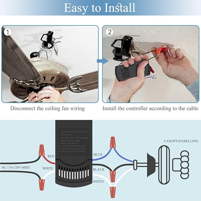 Ceiling Fan Remote Control Kit for Harbor Breeze KUJCE10311 KUJCE10712 TR214B