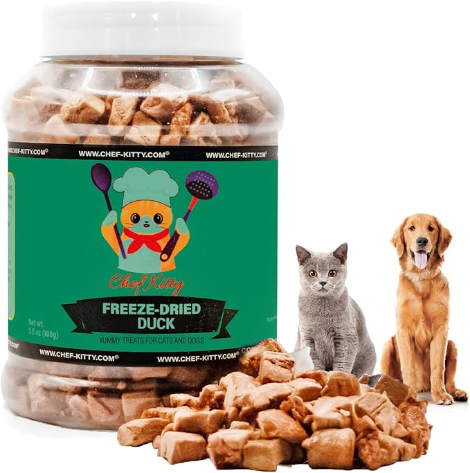 Freeze-Dried Duck Treats for Cats & Dogs – 100% Human Grade, Single Ingredient, High-Protein, Healthy Snack – No Additives or Preservatives – 3.0oz - Inspected & Tested in USA