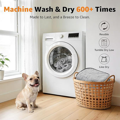 LOOBANI Washable Pee Pads for Dogs 41"x41",2 Pack, Gray | Specifically Designed For LOOBANI 43"X43"X27" Foldable Dog Playpen,Super Absorbent, Waterproof, Leak-Proof & Non-Slip