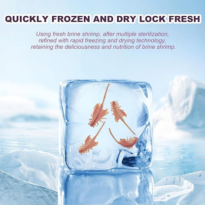Freeze Dried Brine Shrimp Cubes - Natural High Protein Food for Tropical & Marine Fish Cichlids Tetras Discus Goldfish Angel Fish Koi (113g)