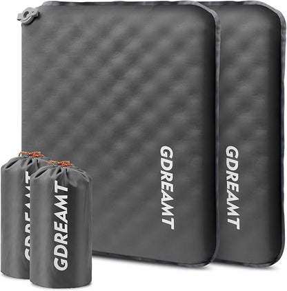 GDREAMT Inflatable Seat Cushion, Self-Inflating Memory Foam Stadium Seats Cushion Lightweight & Compact Chair Sitting Pad Airplane Cushion for Long Flight Travel Outdoor Camping Car Bleachers Office