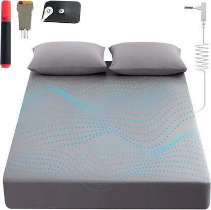 Grounding Sheets King, 90% Organic Cotton+ 10% Pure Silver Fiber,Grounded Bed Sheet Kit, Deep Pocket Grounded Bed Sheet, Relieves Pain - Used for Healthy Sleep Therapy (Gray, Full)