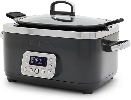 GreenPan Elite 14-in-1 Nonstick 6QT Electric Slow Cooker, PFAS-Free Ceramic