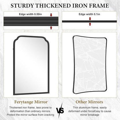 24X36 Inch Black Bathroom Mirror