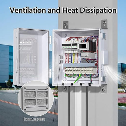 Electrical Junction Box, Ventilated Design, Cable Grommets, Indoor/Outdoor Use