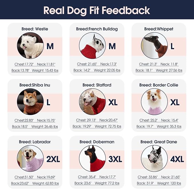 IECOii Girl XXXL Dog Sweater Dress, Girl Dog Sweaters for Extra Large Dogs Turleneck, Pink, XXXLarge, Thermal Warm Knitwear with Leash Hole, Adorable Cable Knit Sweater for Christmas & Thanksgiving