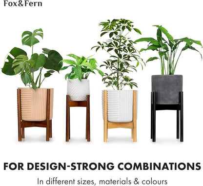 Fox & Fern Large Indoor Planter, Modern Large Plant Pot for Indoor or Outdoor, UV and Frost Resistant - 12 Inch, Matte Black Flower Pot with Drainage Plug, Lightweight