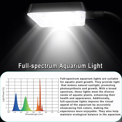 Ultra White Glass Betta Aquarium Starter Kits 1.5 Gallon Small Fish Tank, Betta Fish Tank with LED Light, Power Filter, 4mm Glass