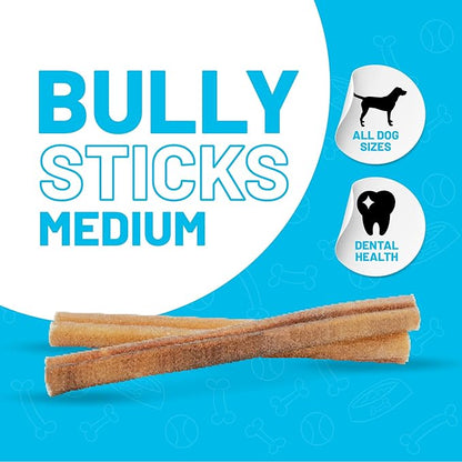 Sitka Farms Bully Sticks 6 inch - 20 Count - Bully Sticks All Natural Dog Treats from Free Range Grass-Fed Beef, Grain & Rawhide Free - Long Lasting Chew for Aggressive Chewers