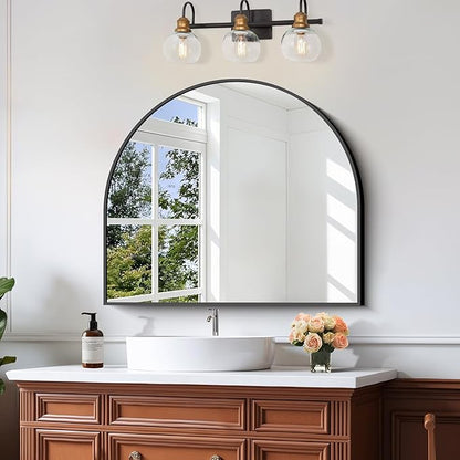 CIRCUMI Arched Wall Mirror, Metal Frame, Large Size